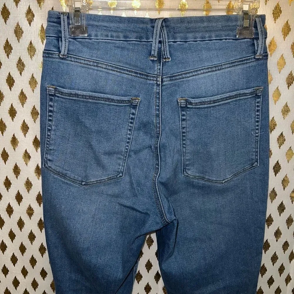 Good American jeans skinny stretchy light wash denim Khloe Kardashian size 10 - Picture 4 of 6